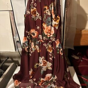 Floral Burgundy Dress